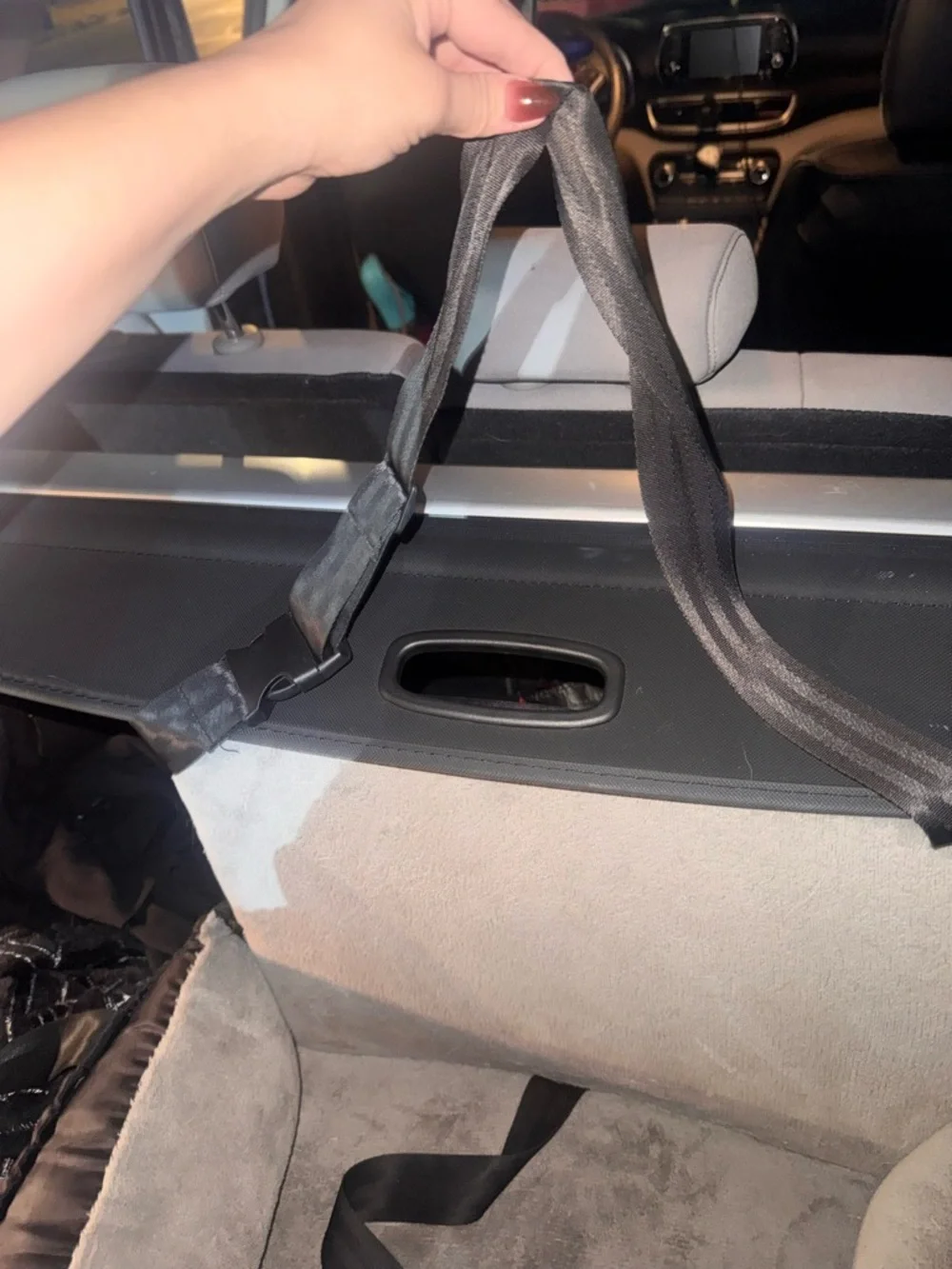 Plush Gray & Black Pet Booster Seat with Safety Strap